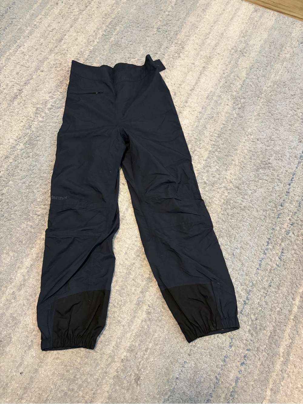 Marmot Full Side Zip Rain Pants Womens Size Medium Black Mesh Lined Outdoor Hike